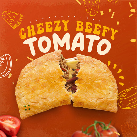 Jamaican Pattie Baked Cheezy Beefy Tomato Box of 10