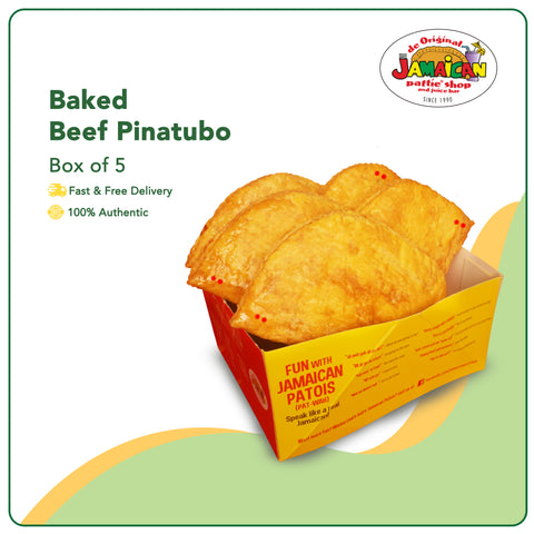 Jamaican Pattie Baked Beef Pinatubo Box of 5