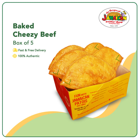 Jamaican Pattie Baked Cheezy Beef Box of 5