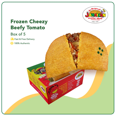 Jamaican Pattie Frozen Cheezy Beefy Tomato Box of 5