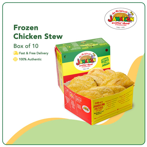 Jamaican Pattie Frozen Chicken Stew Box of 10