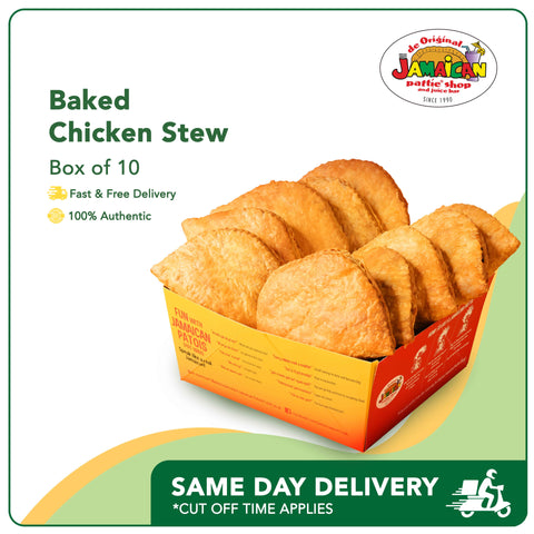 Jamaican Pattie Baked Chicken Stew Box of 10