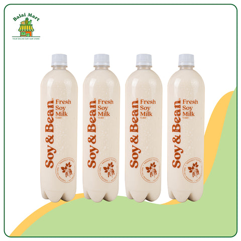 Soy & Bean Soy Milk - Classic Unsweetened 1L Set of 4